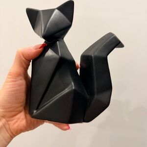 Black Geometric fox Figurine